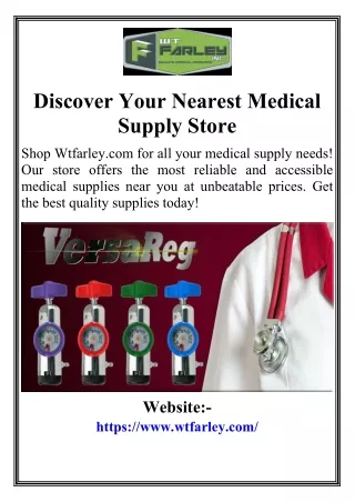 Discover Your Nearest Medical Supply Store