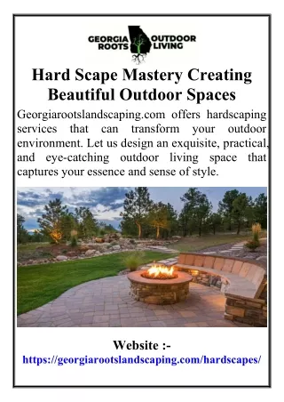 Hard Scape Master Creating Beautiful Outdoor Spaces