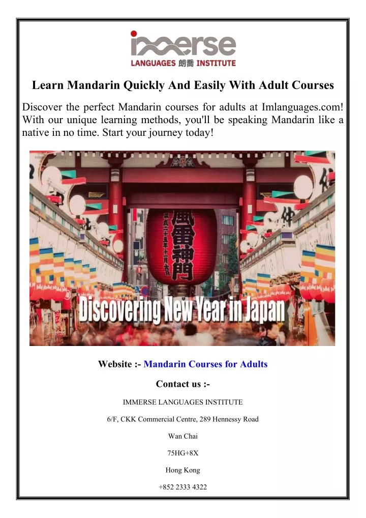 learn mandarin quickly and easily with adult