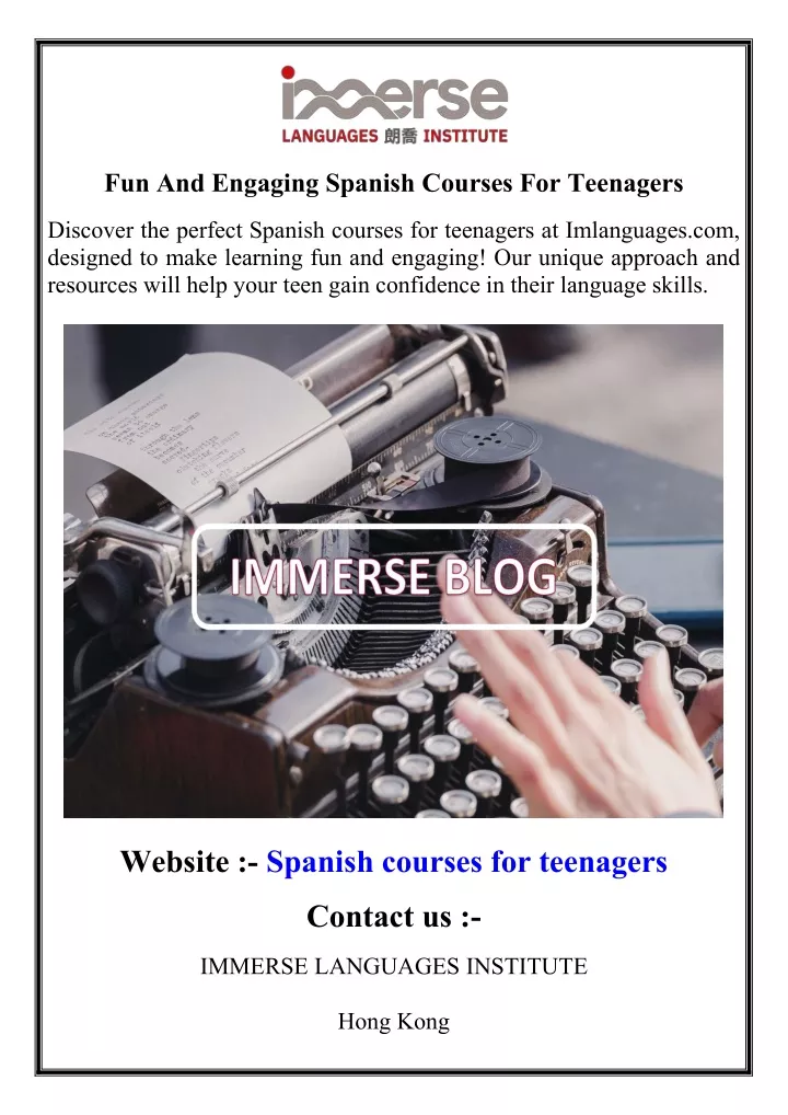 fun and engaging spanish courses for teenagers