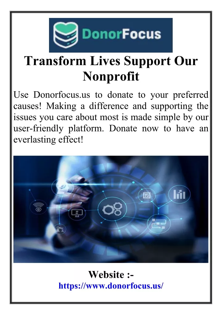 transform lives support our nonprofit