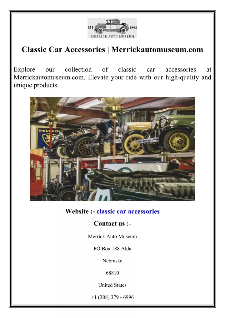 classic car accessories merrickautomuseum com