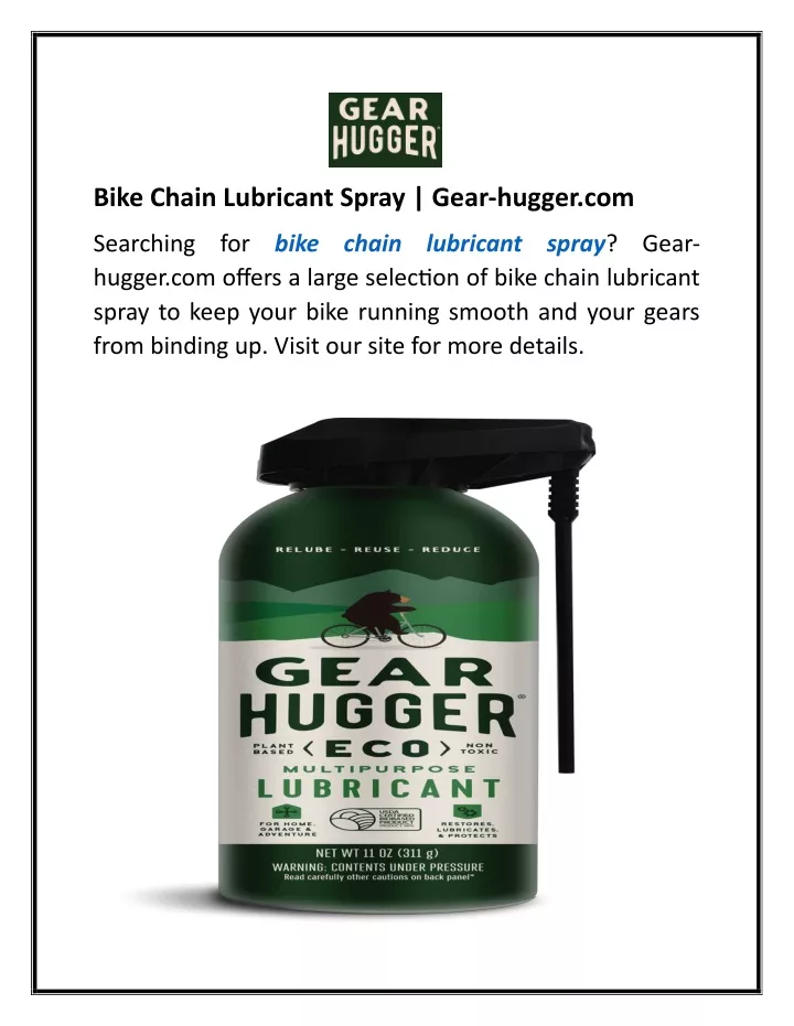 bike chain lubricant spray gear hugger com