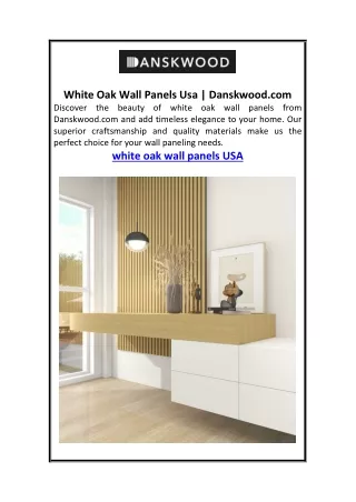 White Oak Wall Panels Usa  Danskwood.com