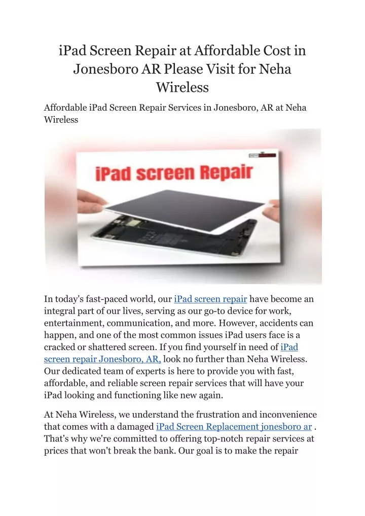 ipad screen repair at affordable cost