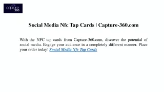 Social Media Nfc Tap Cards Capture-360.com