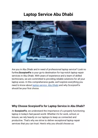 Laptop Service Abu Dhabi