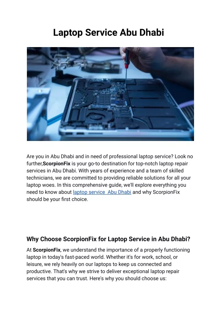 laptop service abu dhabi