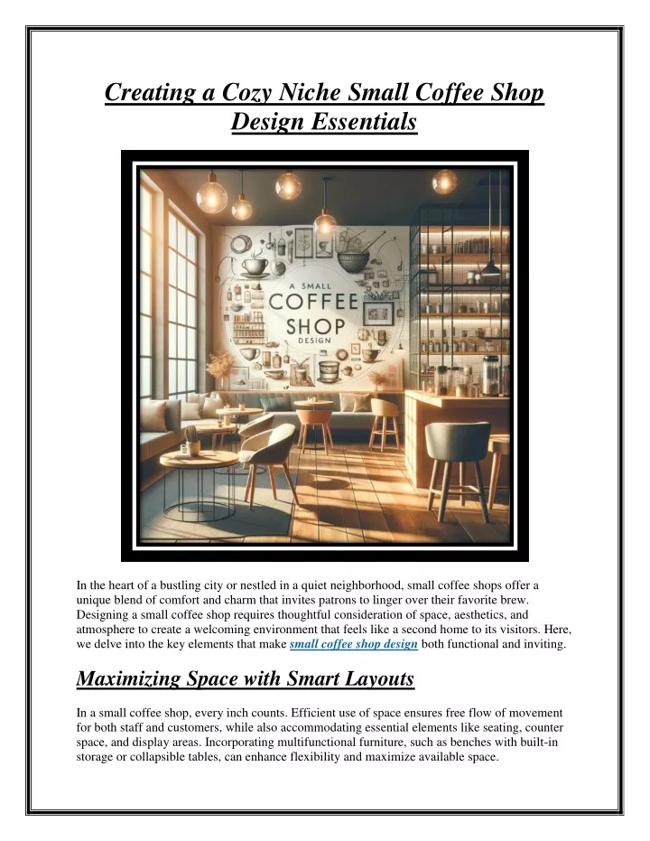 creating a cozy niche small coffee shop design