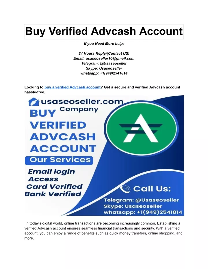 buy verified advcash account