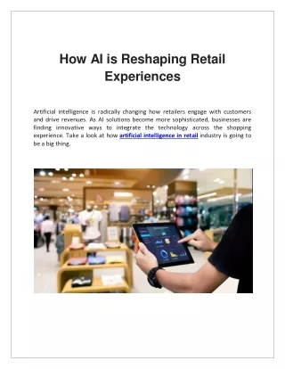 How AI is Reshaping Retail Experiences
