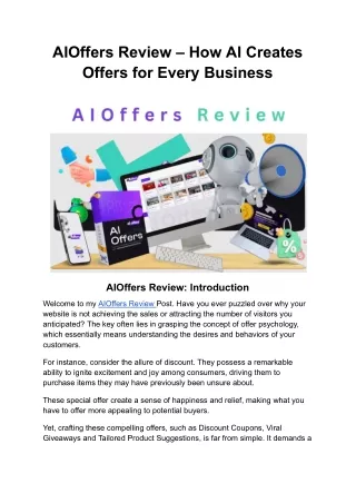 AIOffers Review - How AI Creates Offers for Every Business