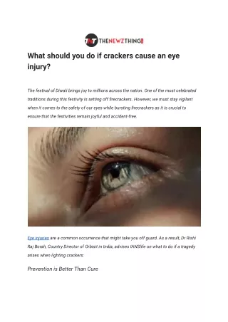 What should you do if crackers cause an eye injury_