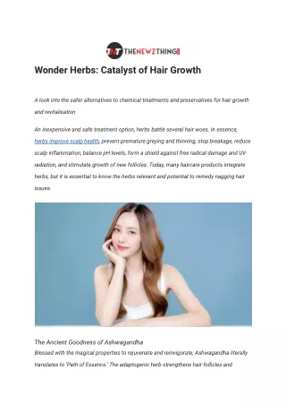 Wonder Herbs_ Catalyst of Hair Growth