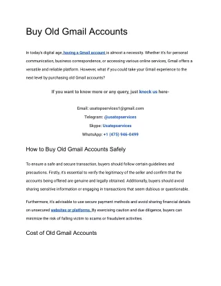 buy old gmail accounts