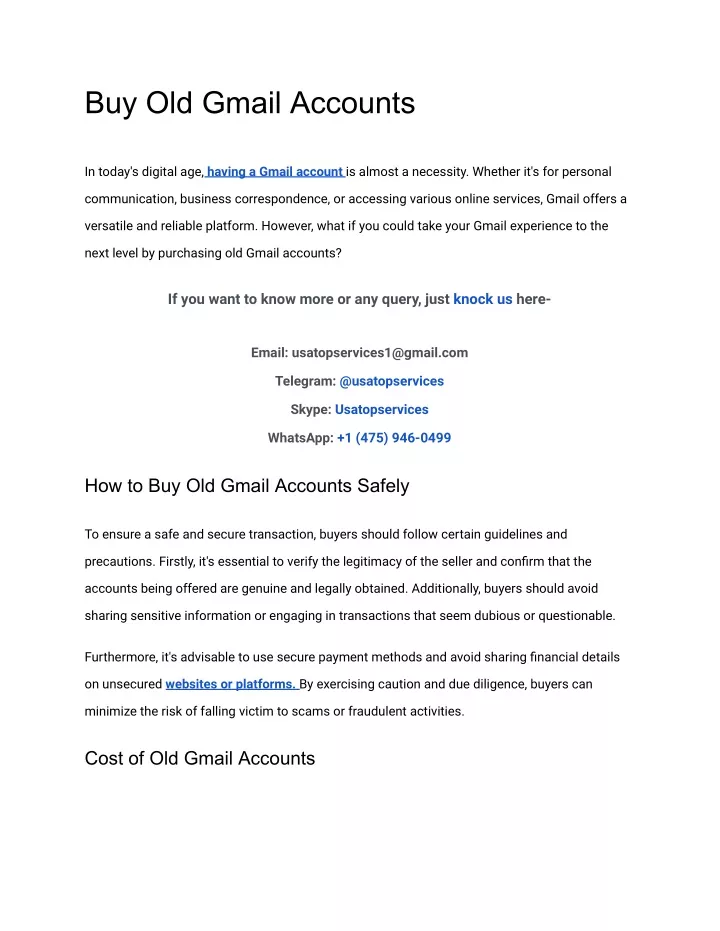 buy old gmail accounts