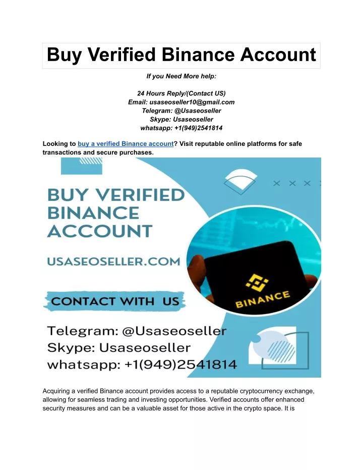 buy verified binance account