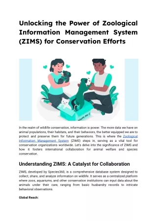 Unlocking the Power of Zoological Information Management System (ZIMS) for Conservation Efforts