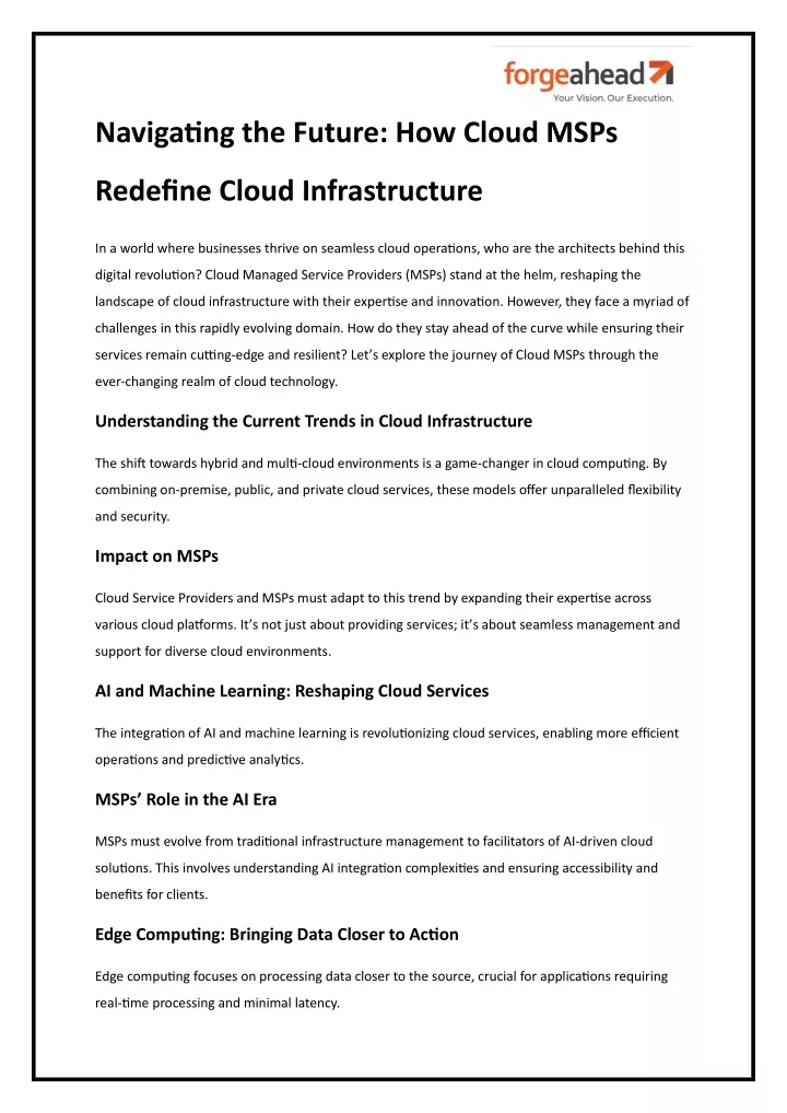 navigating the future how cloud msps