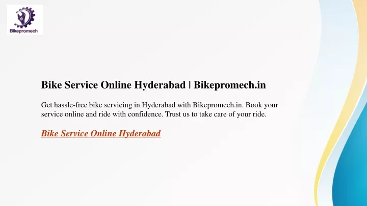 bike service online hyderabad bikepromech