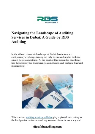 Streamline Your Business Operations with Expert Auditing Services in Dubai