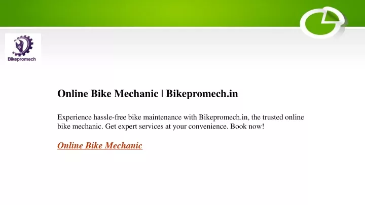 online bike mechanic bikepromech in experience