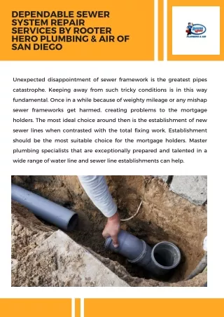 Dependable Sewer System Repair Services by Rooter Hero Plumbing & Air of San Diego