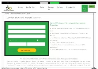 Stansted Airport Car Transfer - Airports Travel Ltd