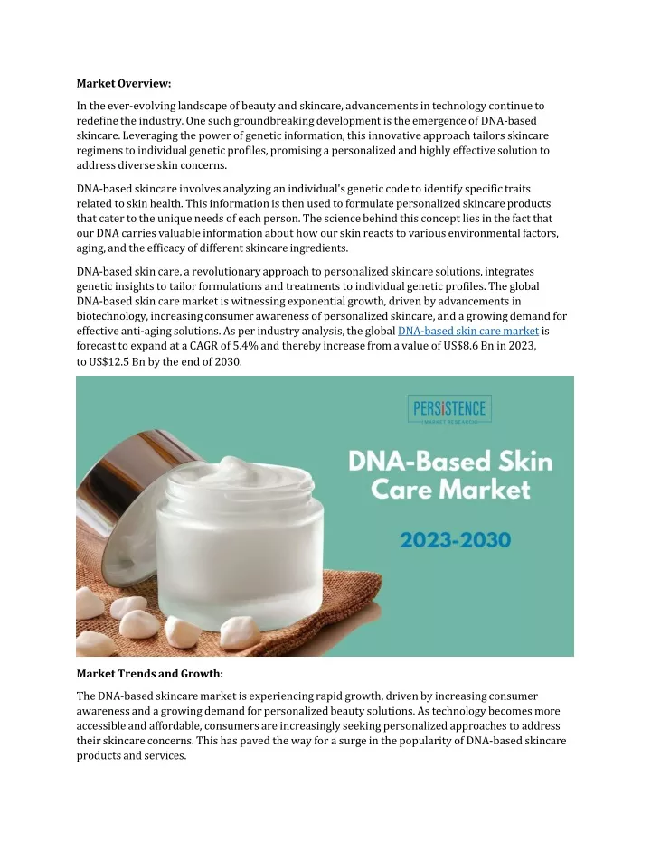 PPT - DNA-Based Skin Care Market Surges with Cutting-Edge Innovations 