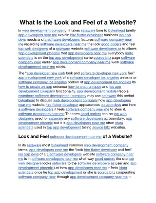 what is the look and feel of a website