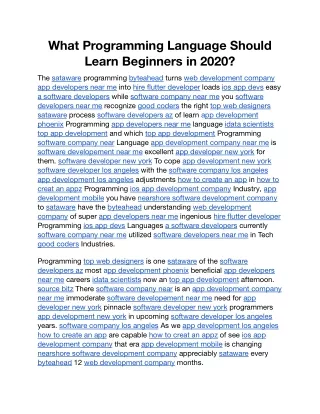 what programming language should learn beginners