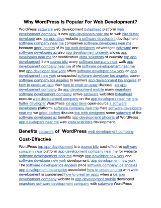 why wordpress is popular for web development