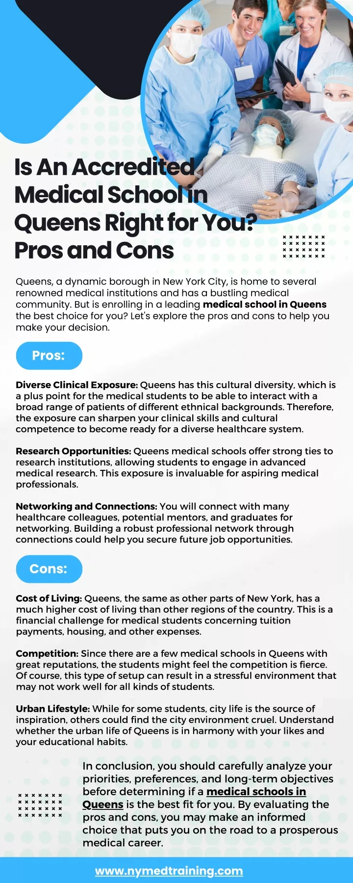 is an accredited medical school in queens right