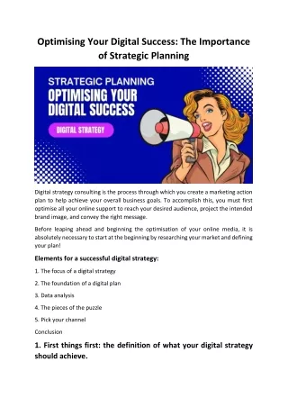 Optimising Your Digital Success | The Importance of Strategic Planning