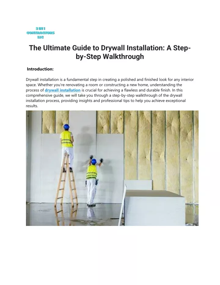 the ultimate guide to drywall installation a step