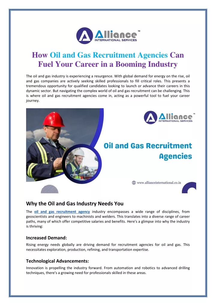 how oil and gas recruitment agencies can fuel