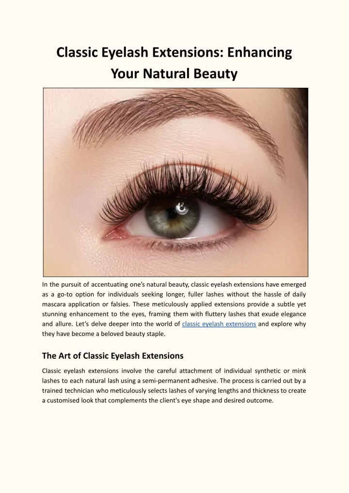 classic eyelash extensions enhancing your natural