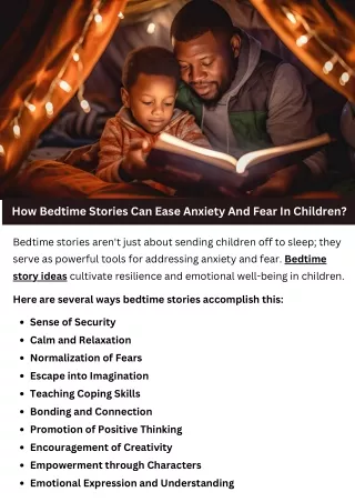 How Bedtime Stories Can Ease Anxiety And Fear In Children?