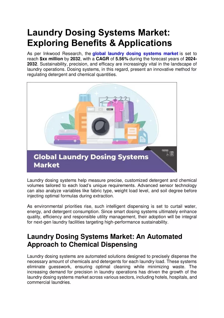 laundry dosing systems market exploring benefits