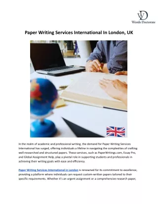 Paper Writing Services International In London, UK
