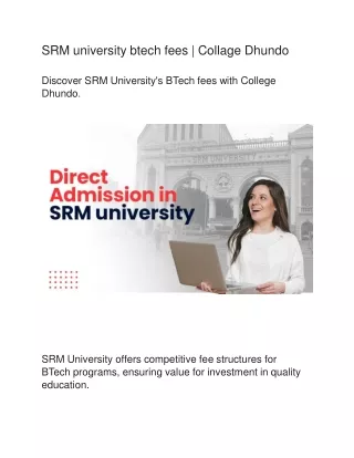 SRM university btech fees | Collage Dhundo