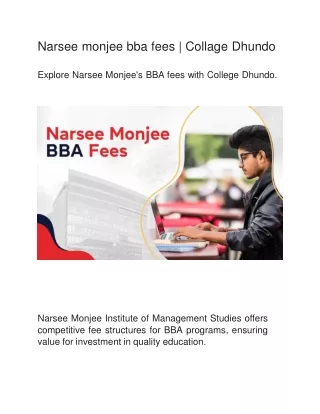 Narsee monjee bba fees | Collage Dhundo