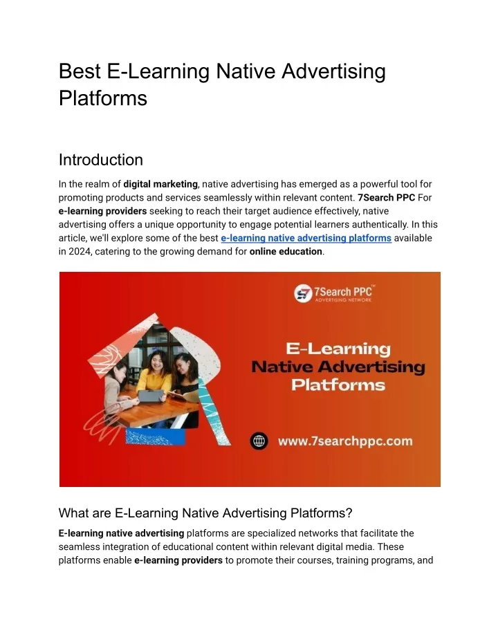 best e learning native advertising platforms