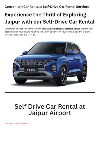 Rent a Car at Jaipur Airport - NIK CARZ