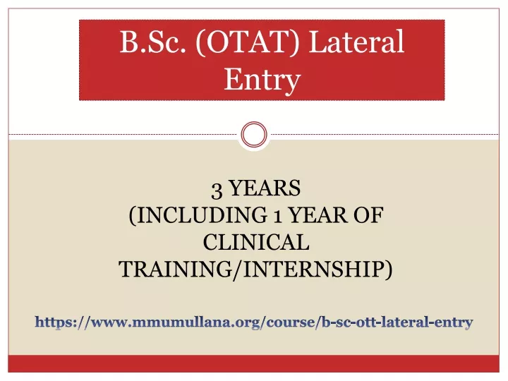 b sc otat lateral entry