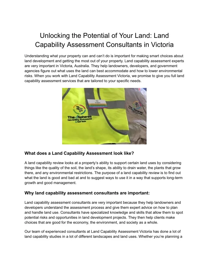 unlocking the potential of your land land