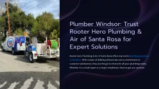 Plumber Windsor Trust Rooter Hero Plumbing & Air of Santa Rosa for Expert Solutions
