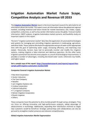 irrigation automation market future scope