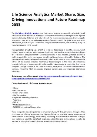 life science analytics market share size driving