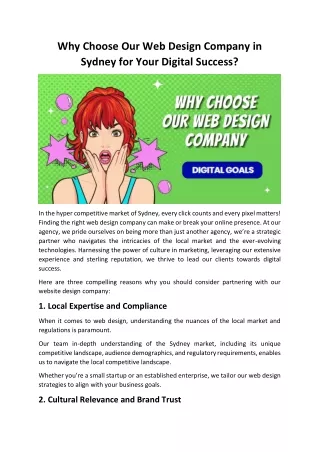 Why Choose Our Web Design Company in Sydney for Your Digital Success?